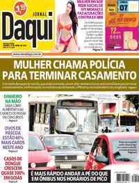 Capa do jornal Jornal Daqui 11/04/2022