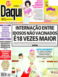 Capa do jornal Jornal Daqui 17/02/2022