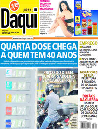 Capa do jornal Jornal Daqui 21/06/2022
