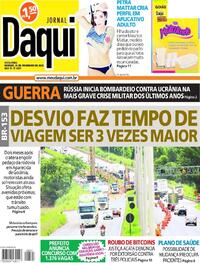 Capa do jornal Jornal Daqui 25/02/2022