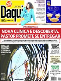 Capa do jornal Jornal Daqui 01/09/2023