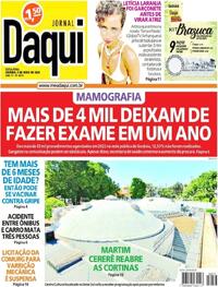 Capa do jornal Jornal Daqui 05/05/2023