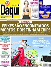 Capa do jornal Jornal Daqui 08/09/2023