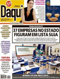 Capa do jornal Jornal Daqui 14/10/2023