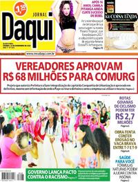 Capa do jornal Jornal Daqui 22/11/2023