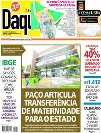 Capa do jornal Jornal Daqui 23/12/2023