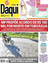 Capa do jornal Jornal Daqui 27/06/2023