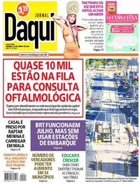 Capa do jornal Jornal Daqui 30/06/2023
