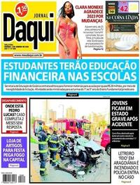 Capa do jornal Jornal Daqui 02/01/2024