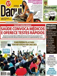 Capa do jornal Jornal Daqui 17/02/2024