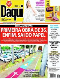 Capa do jornal Jornal Daqui 31/05/2024