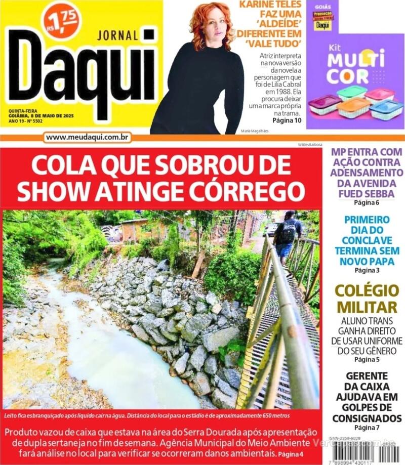 Capa do jornal Jornal Daqui 08/05/2025