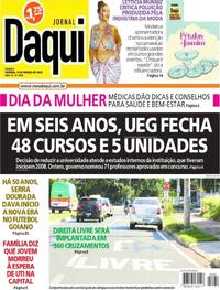 Capa do jornal Jornal Daqui 08/03/2025