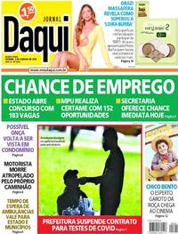 Capa do jornal Jornal Daqui 09/01/2025