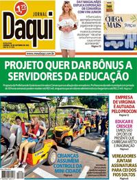 Capa do jornal Jornal Daqui 10/10/2025