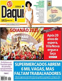 Capa do jornal Jornal Daqui 31/03/2025