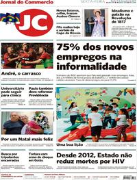 Capa do jornal Jornal do Commercio 01/12/2017