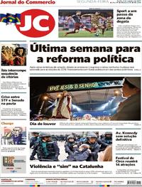 Capa do jornal Jornal do Commercio 02/10/2017