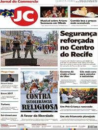 Capa do jornal Jornal do Commercio 02/11/2017