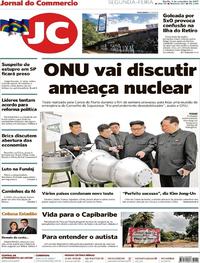 Capa do jornal Jornal do Commercio 04/09/2017
