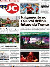 Capa do jornal Jornal do Commercio 05/06/2017