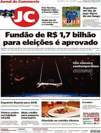 Capa do jornal Jornal do Commercio 05/10/2017