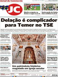 Capa do jornal Jornal do Commercio 07/06/2017