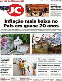 Capa do jornal Jornal do Commercio 07/10/2017