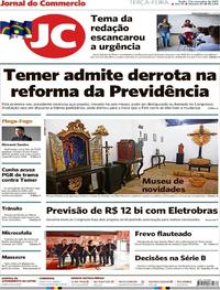 Capa do jornal Jornal do Commercio 07/11/2017