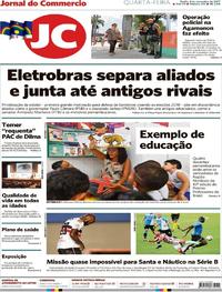 Capa do jornal Jornal do Commercio 08/11/2017