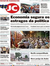 Capa do jornal Jornal do Commercio 09/06/2017