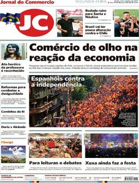 Capa do jornal Jornal do Commercio 09/10/2017