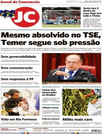 Capa do jornal Jornal do Commercio 10/06/2017