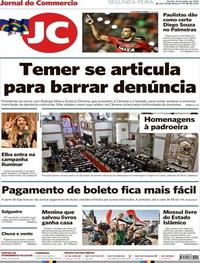 Capa do jornal Jornal do Commercio 10/07/2017