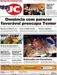 Capa do jornal Jornal do Commercio 11/07/2017