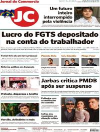 Capa do jornal Jornal do Commercio 11/08/2017