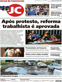 Capa do jornal Jornal do Commercio 12/07/2017