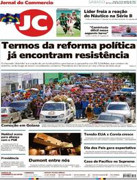 Capa do jornal Jornal do Commercio 12/08/2017