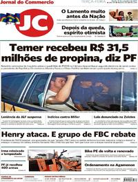 Capa do jornal Jornal do Commercio 12/09/2017