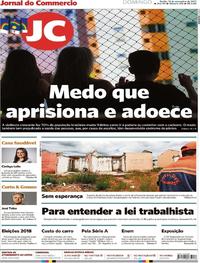 Capa do jornal Jornal do Commercio 12/11/2017