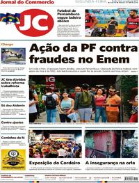 Capa do jornal Jornal do Commercio 13/11/2017