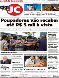 Capa do jornal Jornal do Commercio 13/12/2017