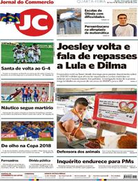 Capa do jornal Jornal do Commercio 14/06/2017