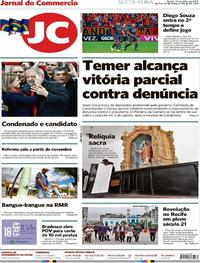 Capa do jornal Jornal do Commercio 14/07/2017