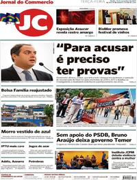 Capa do jornal Jornal do Commercio 14/11/2017