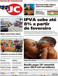 Capa do jornal Jornal do Commercio 14/12/2017