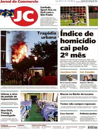 Capa do jornal Jornal do Commercio 15/06/2017
