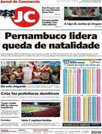 Capa do jornal Jornal do Commercio 15/11/2017