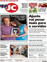 Capa do jornal Jornal do Commercio 16/08/2017