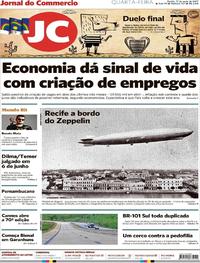 Capa do jornal Jornal do Commercio 17/05/2017